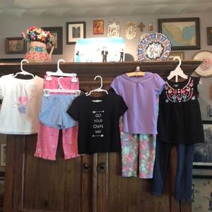 8 piece shirts, pants, and pajamas 4T